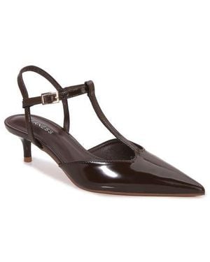 BERNESS T-Strap Kitten Heel Pump - White