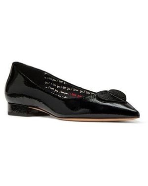 Kate Spade Lover Crinkle Patent Leather Low Pump - Black