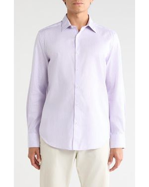 Robert Graham Washburn Stretch Cotton Button-Up Shirt - Purple