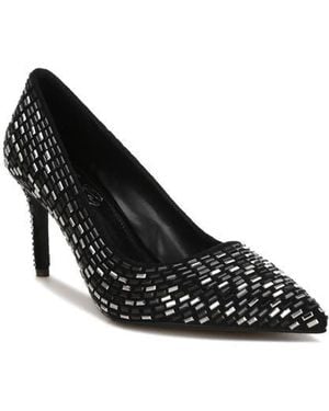 LONDON RAG Elodie Mirrored Jewel Pump - Black