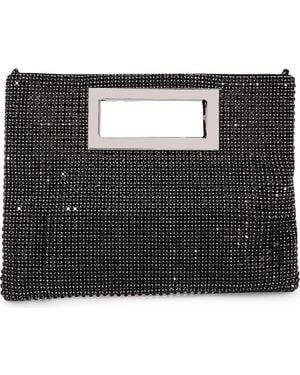 BERNESS Rhinestone Rectangular Clutch - Black