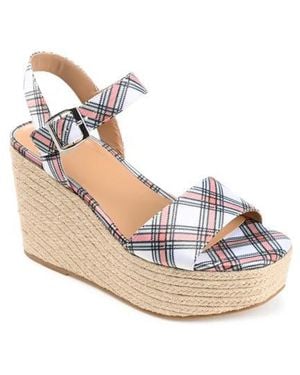 Journee Collection Pearrl Espadrille Platform Wedge Sandal - Pink