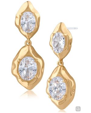 Jardin Abstract Crystal Drop Earrings - Metallic