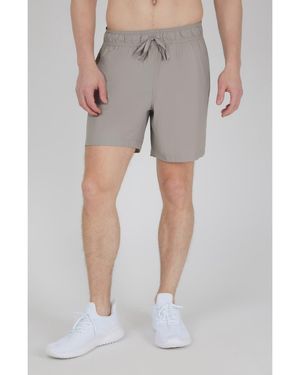 90 Degrees Madras Power 7-Inch Shorts - Gray