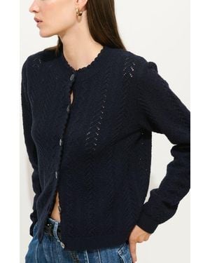 Alex Mill Annalise Pointelle Cardigan - Blue