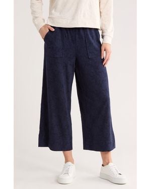 Bobeau Jacquard Wide Leg Pants - Blue