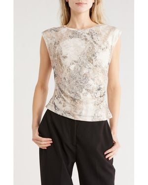 DKNY Cap Sleeve Knit Top - Natural
