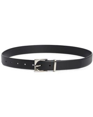 Nordstrom Rack Square Buckle Leather Belt - Black