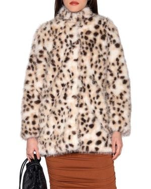 Walter Baker Priscilla Faux Fur Coat - Natural