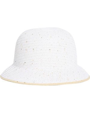Calvin Klein Sequin Straw Sun Hat - White