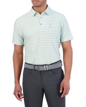 Ben Sherman Art Deco Tech Jersey Golf Polo - Blue