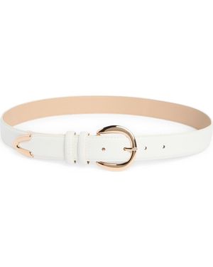Linea Pelle Round Buckle Belt - White