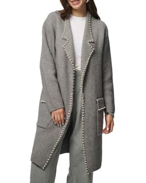 Saachi Faux Pearl Cardigan Jacket - Gray