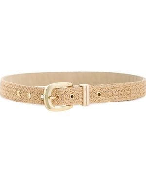 Steve Madden Faux Straw Woven Belt - Natural