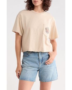 Junk Food Ford Pocket Flathead Crop Cotton T-Shirt - Blue