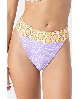 Roxy Sunshine State Of Mind Cheeky Swim Bottoms - Purple
