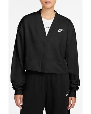 Nike Loose Fleece Cardigan - Black
