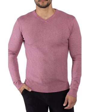 Xray Jeans V-Neck Ribbed Knit Sweater - Pink