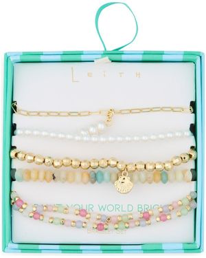 Leith 5-Pack Assorted Beaded Bracelets - Blue