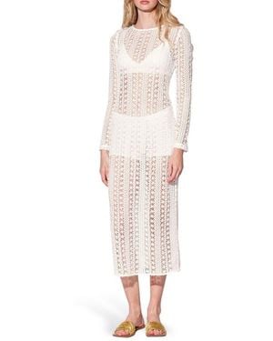 Walter Baker Ira Long Sleeve Open Stitched Dress - White