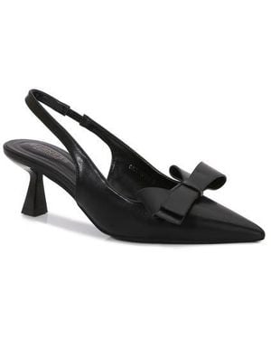 BERNESS Calliope Asymmetric Bow Slingback Pump - Black