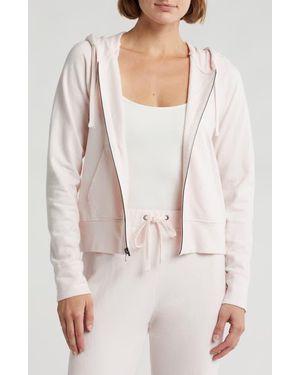 James Perse French Terry Crop Zip Hoodie - Natural