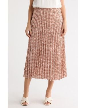Nordstrom Rack Chiffon Pleated Midi Skirt - Pink