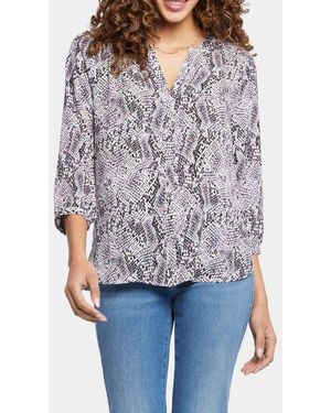 NYDJ Pintuck Blouse - Gray