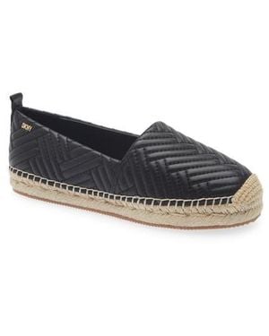 DKNY Maly Quilted Espadrille Flat - Black