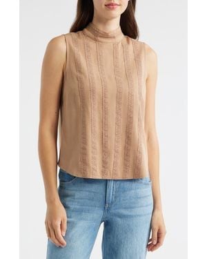 Wit & Wisdom Sleeveless Mock Neck Shell - Blue