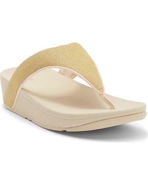 Fitflop Flowrise Glitz Wedge Flip Flop - Metallic