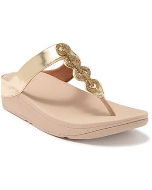 Fitflop Fino Crystal Embellished Thong Platform Sandal - Pink