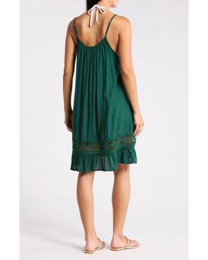 Abound Open Knit Inset Minidress - Green