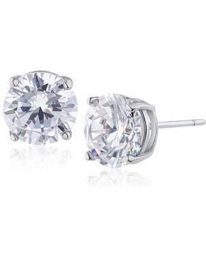 Jardin 8Mm Cubic Zirconia Stud Earrings - Metallic