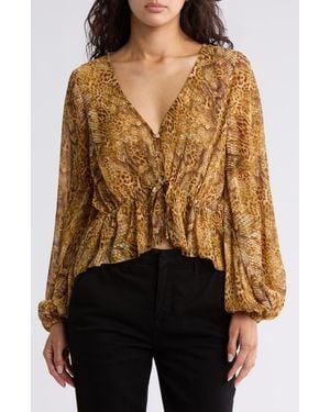 L'Agence Pixie Drawstring Blouse - Natural