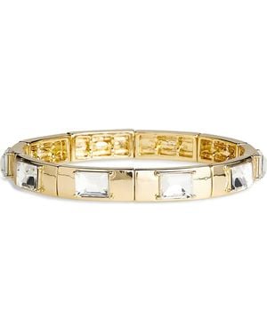 Nordstrom Rack Cubic Zirconia Square Link Stretch Bracelet - Metallic