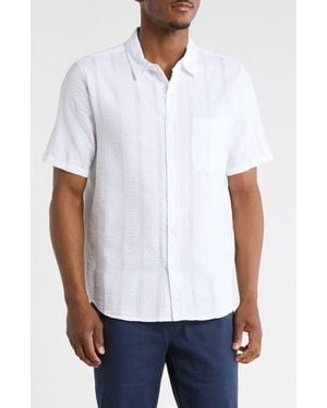 INDUSTRY REPUBLIC CLOTHING Short Sleeve Seersucker Shirt - White