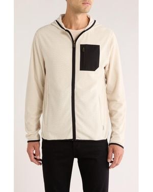 Rainforest Vault Chevron Knit Zip Hoodie - Natural