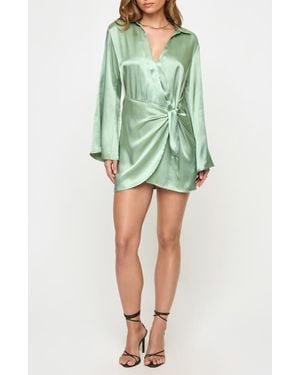 LSPACE Las Palmas Long Sleeve Minidress - Green