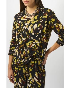 Joseph Ribkoff Animal Print Light Twill Top - Green