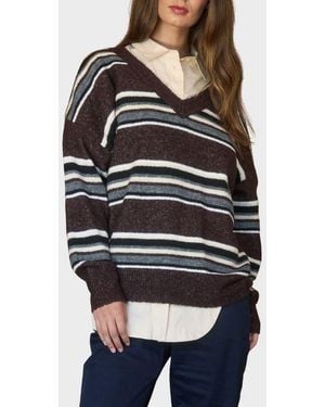 Blu Pepper Pullover V-Neck Sweater - Black