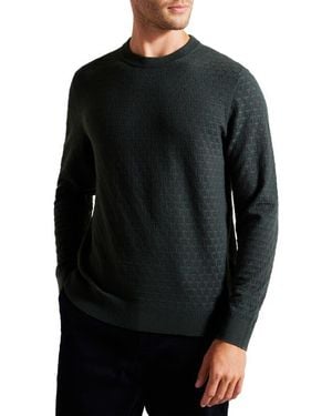 Ted Baker Lounge 'T' Stitch Crewneck Sweater - Black