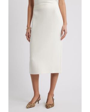 Caslon Ottoman Knit Midi Skirt - White
