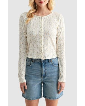 Lush Pointelle Cardigan - Gray
