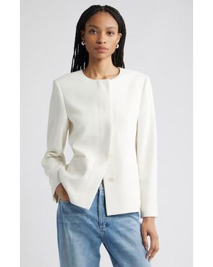 Nordstrom Collarless Twill Blazer - White