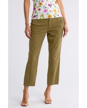 L'Agence Harlow High Waist Slim Fit Trouser Pants - Green