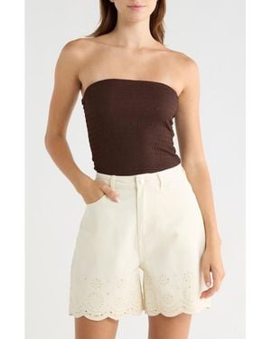 Vigoss Textured Long Tube Top - Brown