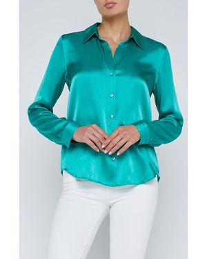 L'Agence Tyler Silk Blouse - Blue