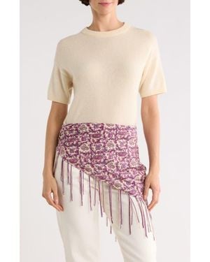 La Fiorentina Paisley Print Square Scarf - Red