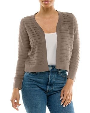 Nina Leonard Ottoman Knit Bolero Cardigan - Blue